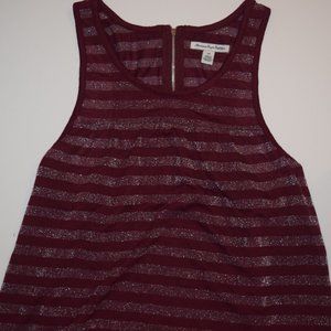 American Eagle Striped Tank Top with Zipper